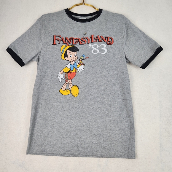 Disney Parks Fantasyland 83' Pinocchio Gray Tee Small - Picture 1 of 9